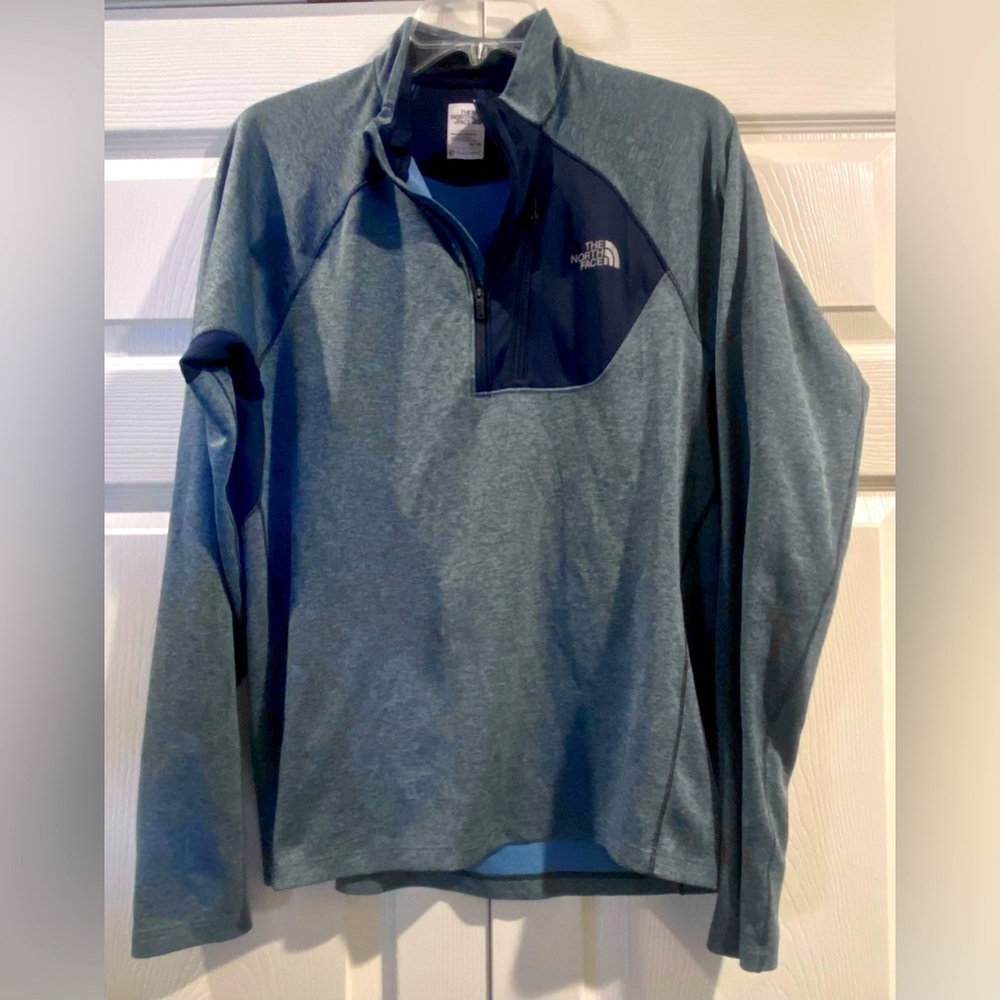 Men’s The North Face FlashDry Fleece Jacket Light Weight Two Toned 1/2 Zip Sz M